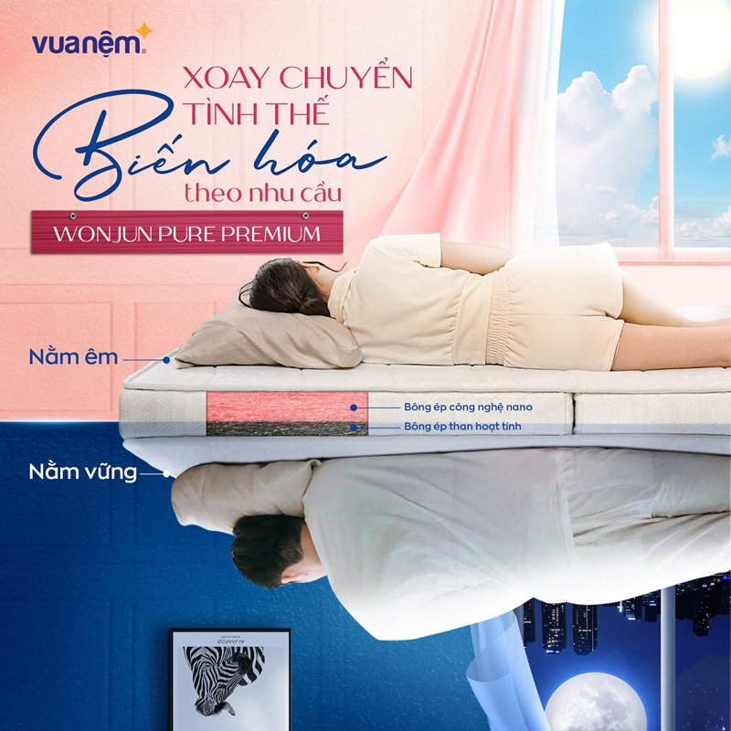 Nệm bông ép Wonjun Pure Premium