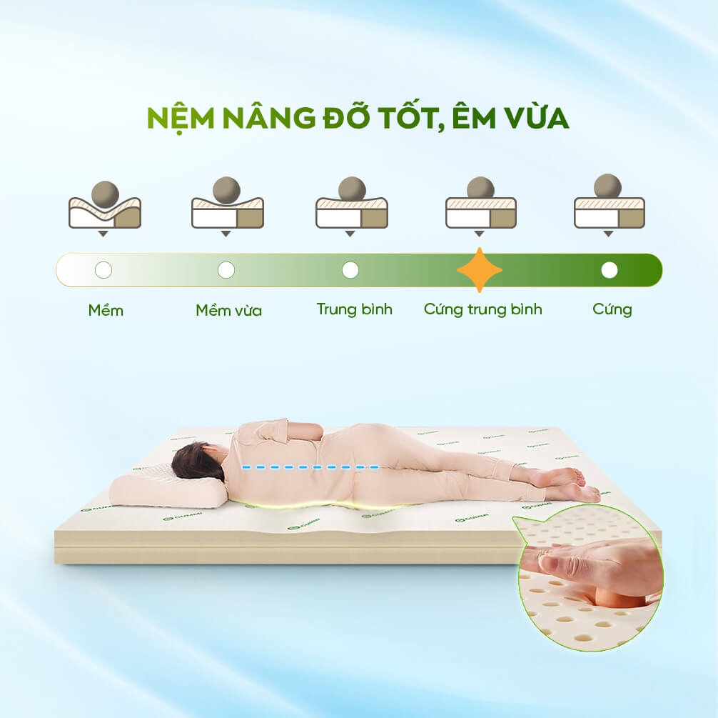 Nệm cao su Gummi nâng đỡ tốt
