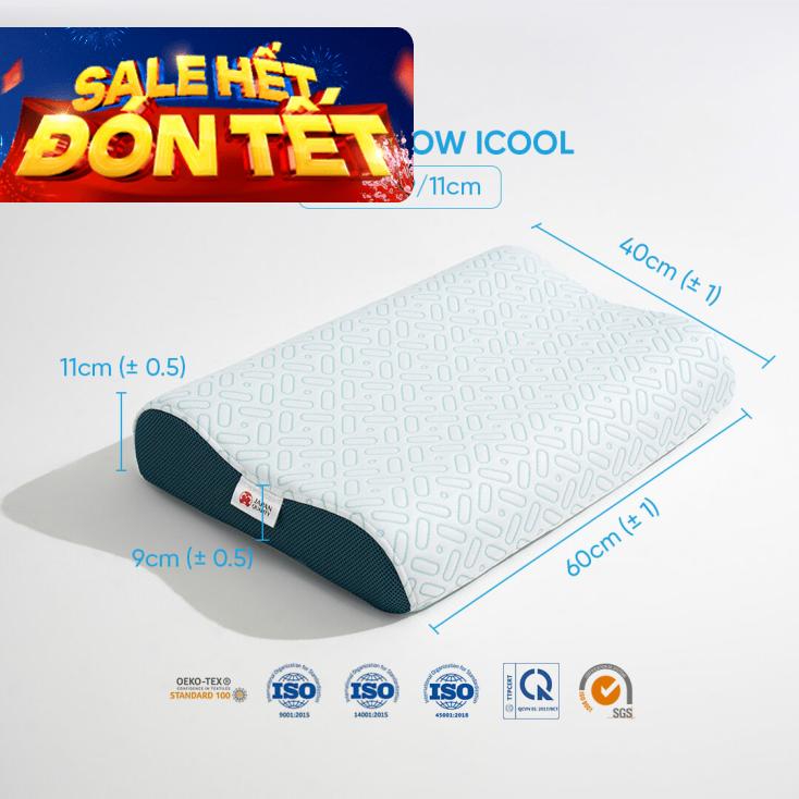 Gối foam Aeroflow iCool làm mát công thái học