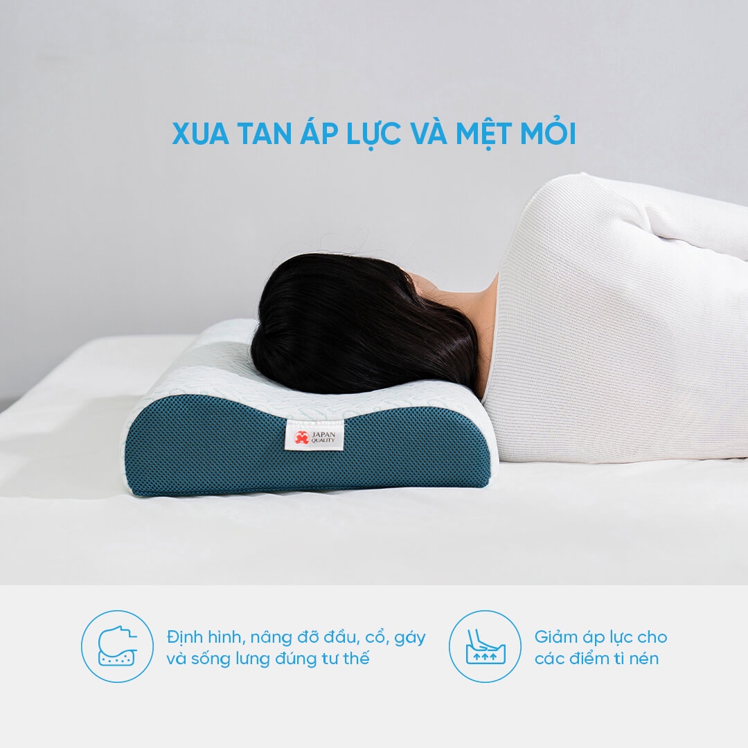 Người thường xuyên đau mỏi cổ vai gáy nên nằm gối Aeroflow