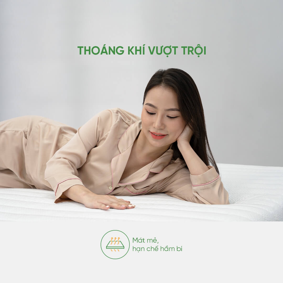 Nệm cao su cao cấp Gummi Legend 2m2 x 2m thoáng khí, mát mẻ