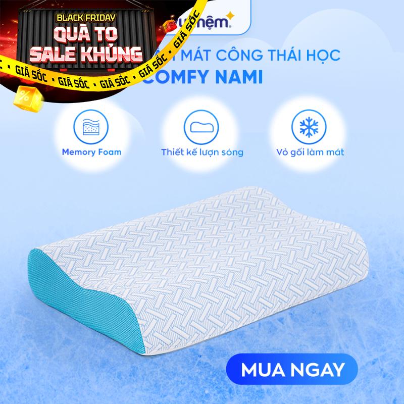 Gối foam Comfy Nami công thái học (BST Ngủ Mát)