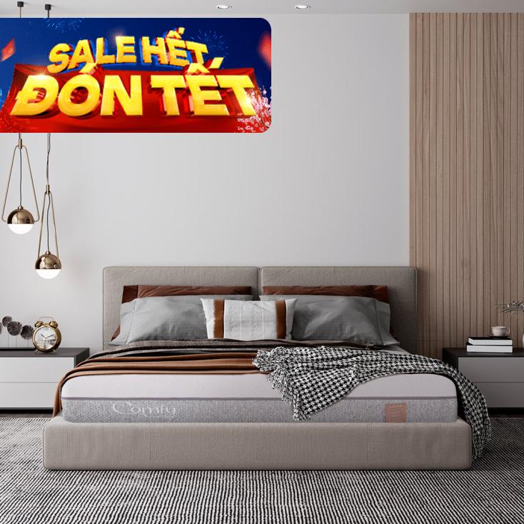 Nệm foam Comfy Lux 2.0 cao cấp kháng khuẩn kép dày 22cm