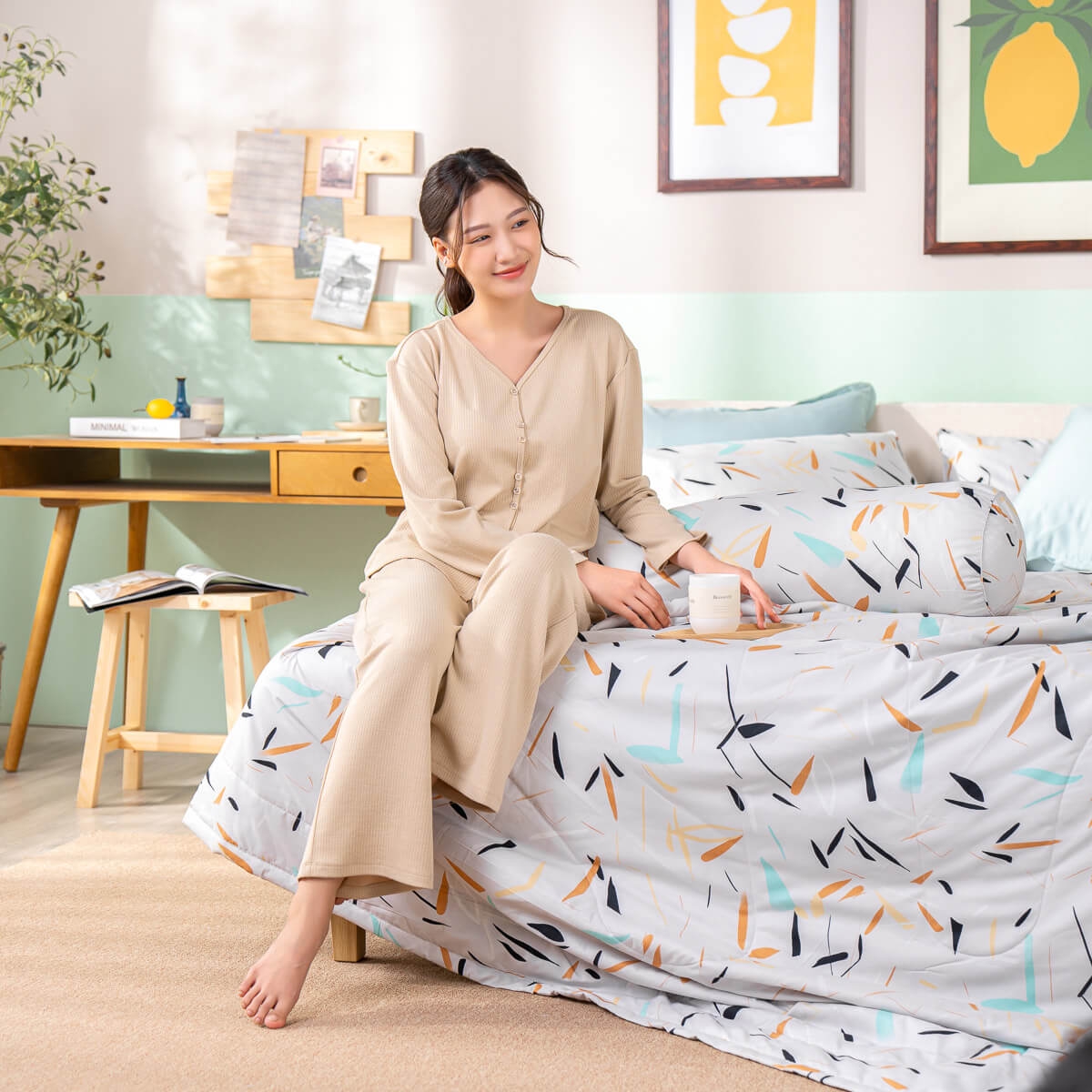 Bộ ga chun microfiber Amando Ellie