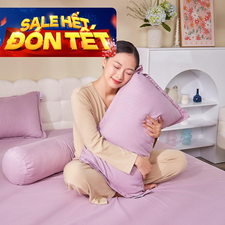 Bộ chăn ga chun Amando Rina 5 chi tiết thông thoáng, mềm mại