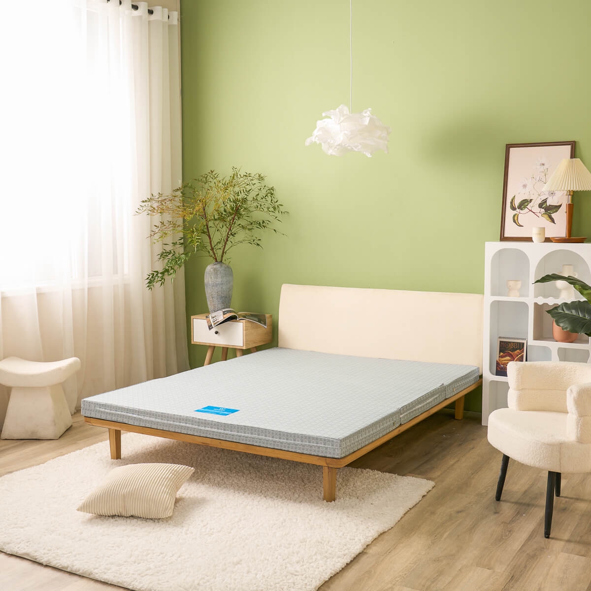 Đệm bông ép 1m8 Wonjun Pure & Fresh sở hữu thiết kế gấp 3 vô cùng tiện lợi