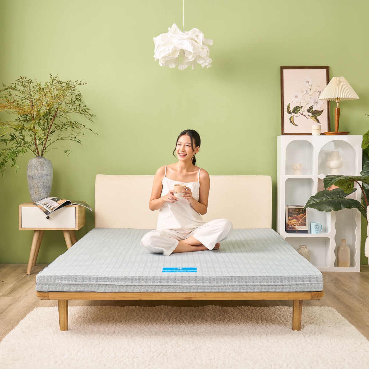 Nệm bông ép Wonjun Pure & Fresh được làm từ 100% sợi bông tinh khiết và ép khối bằng công nghệ hiện đại