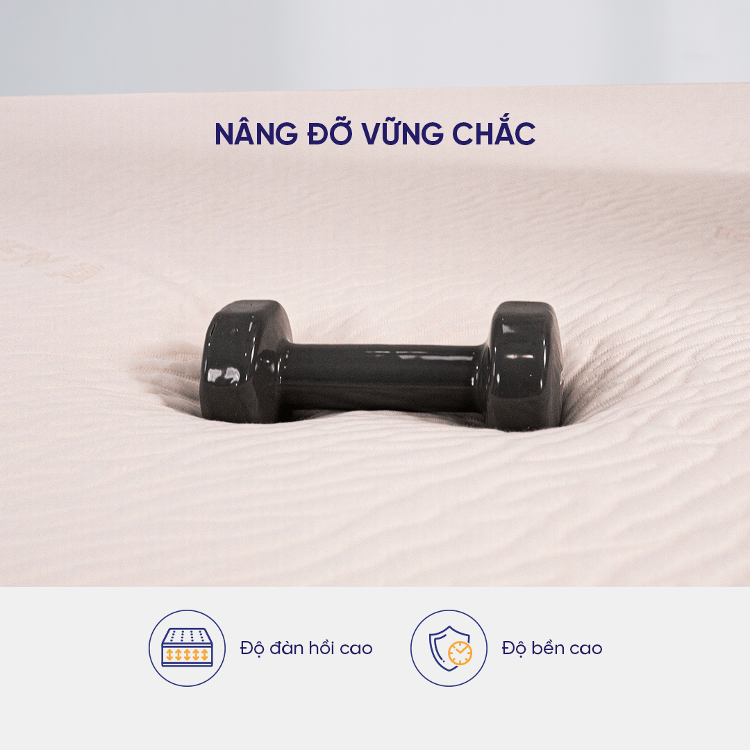 Nệm cao su có khả năng nâng đỡ tốt, độ bền cao