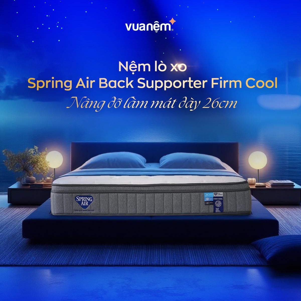 Nệm lò xo Spring Air Back Supporter Firm Cool