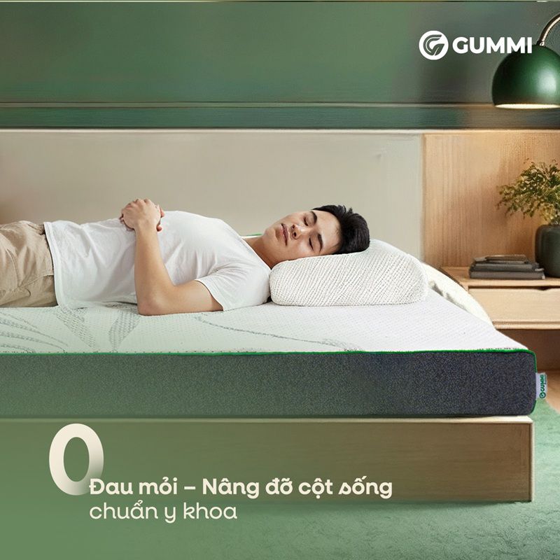 Người đau lưng nên nằm nệm Gummi