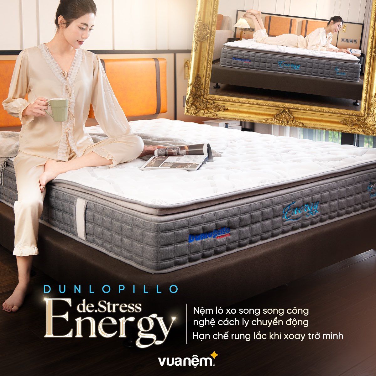Nệm lò xo Dunlopillo de.Stress Energy