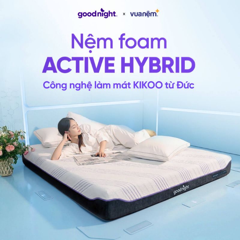 Nệm foam Kikoo Mát Lạnh Goodnight Active Hybrid