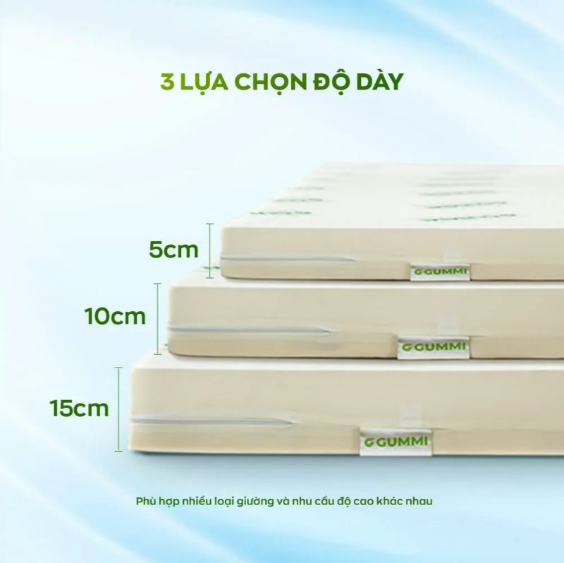 Độ dày nệm phù hợp