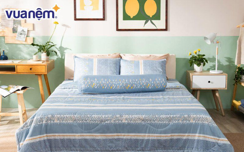 Bộ chăn drap Amando Ellie sử dụng sợi Microfiber mịn và bền chắc