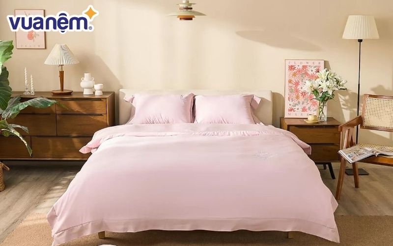 Bộ chăn ga Amando Love với màu pastel nhẹ nhàng phù hợp với mọi không gian trong gia đình