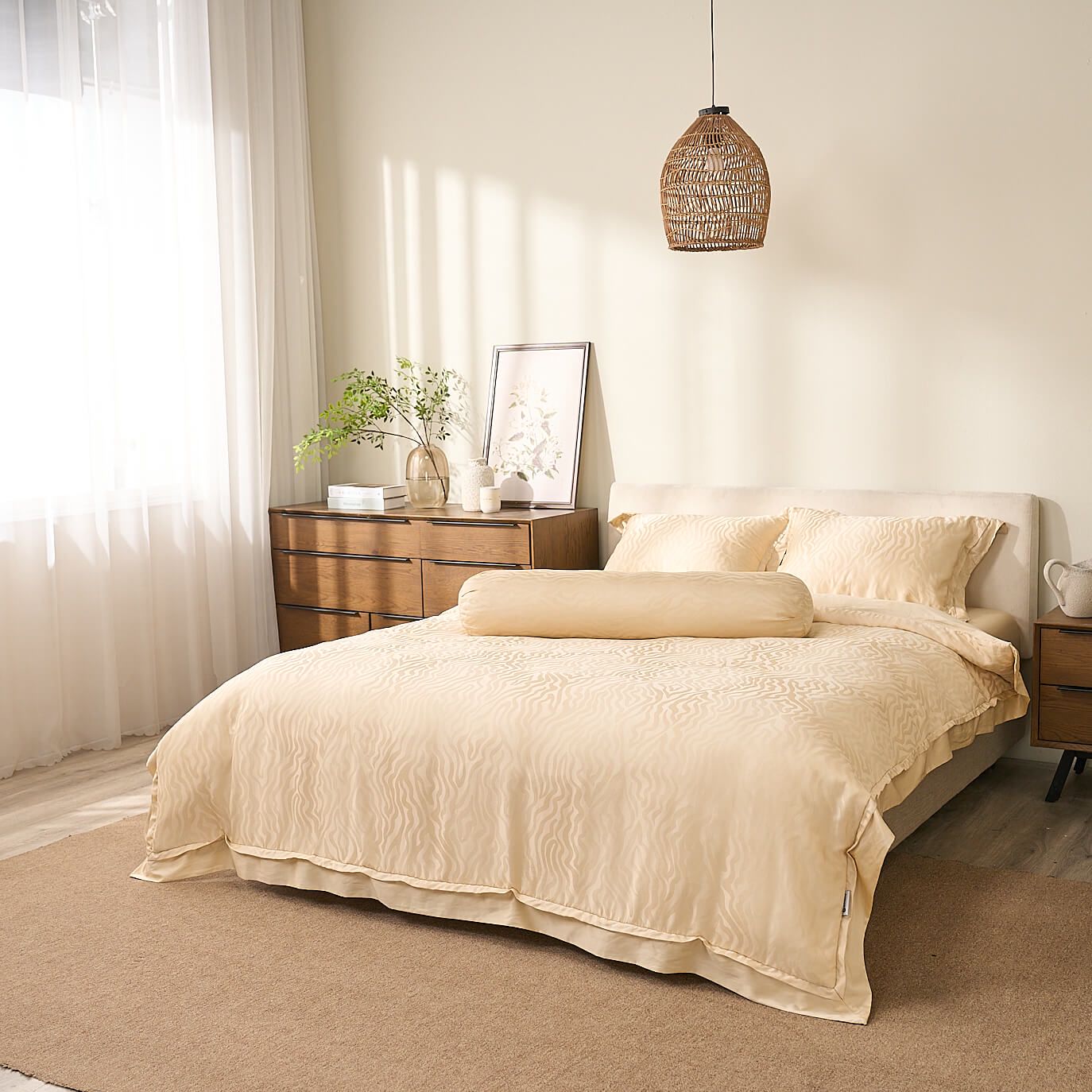 Bộ chăn ga Lụa tencel cao cấp Amando Lagom 5 chi tiết