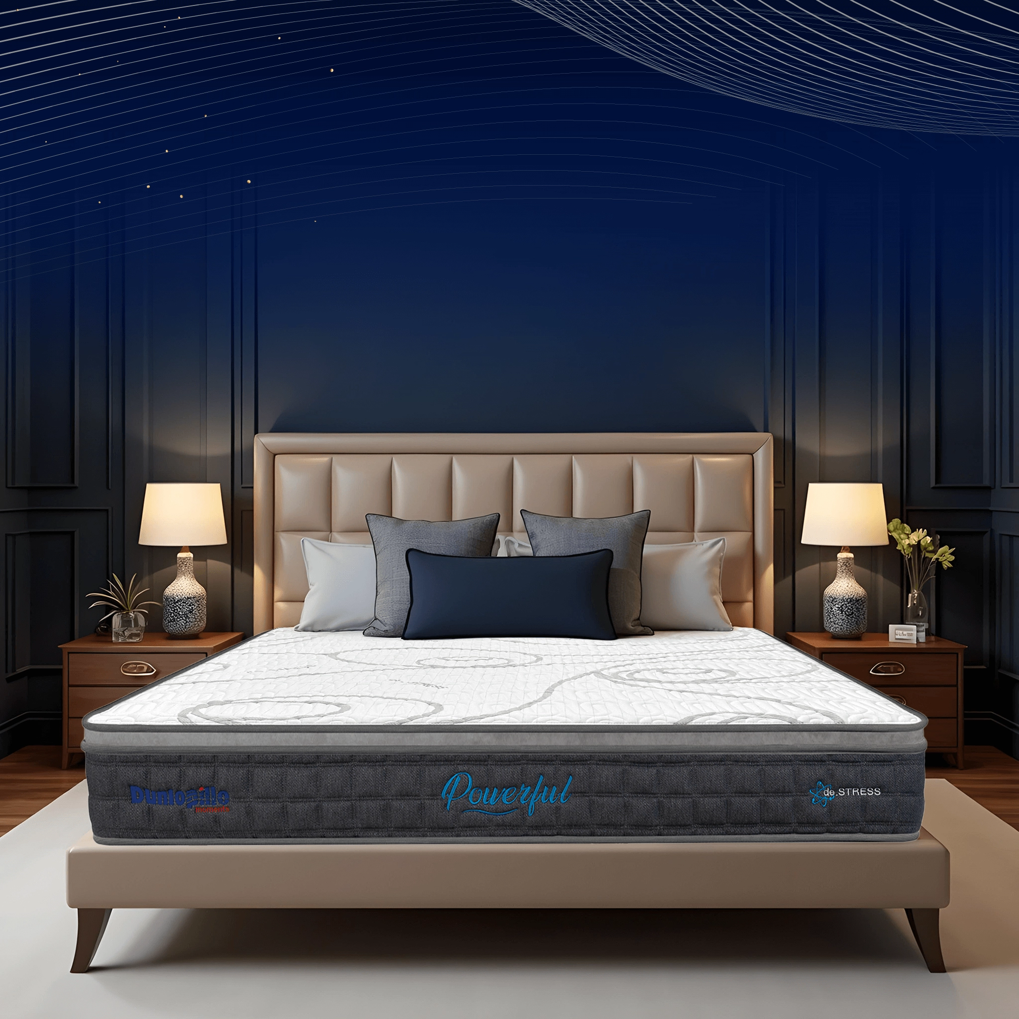 [Mới - Độc quyền] Nệm lò xo túi độc lập 3 vùng Dunlopillo de.Stress Powerful