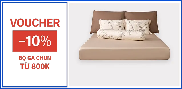 Voucher -10% bộ ga chun từ 800K