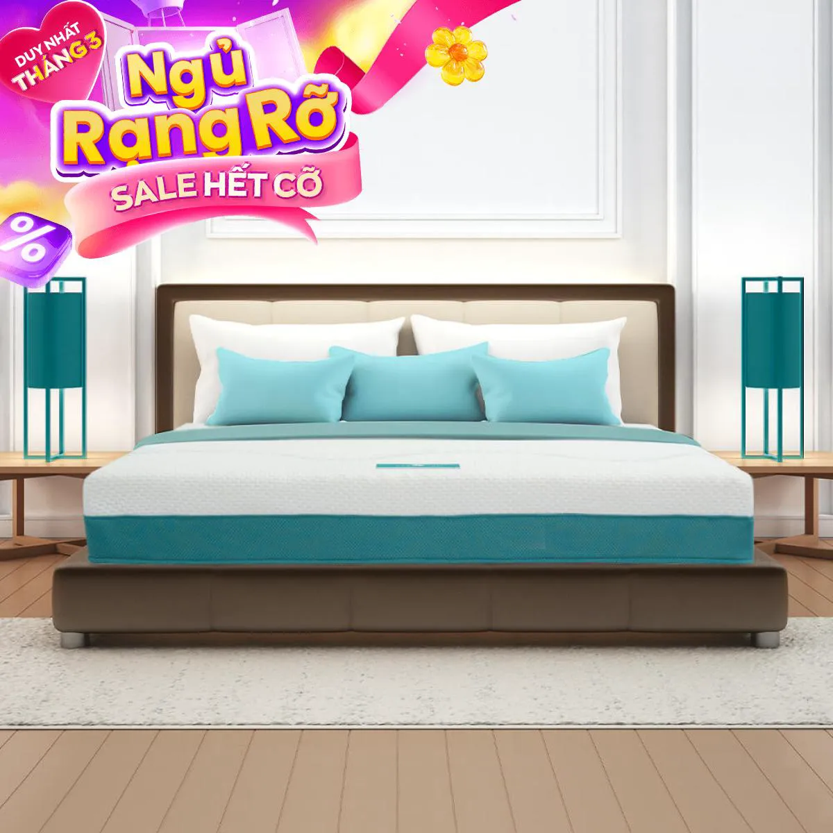 Nệm foam Nhật Bản Aeroflow Wave massage toàn diện dày 20cm