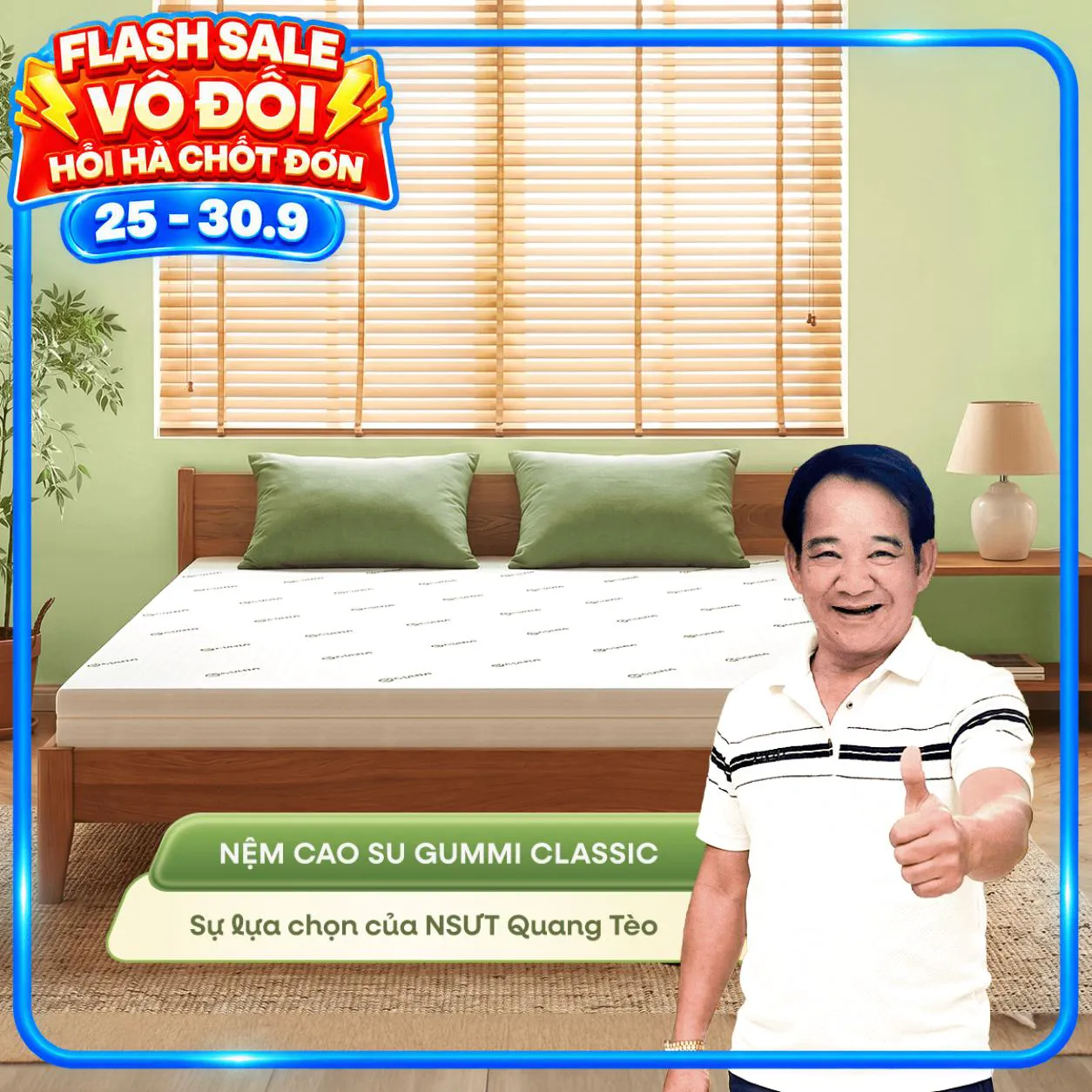 (Quà 8 món) Nệm cao su thiên nhiên Gummi Classic thế hệ mới dày 5/10/15cm