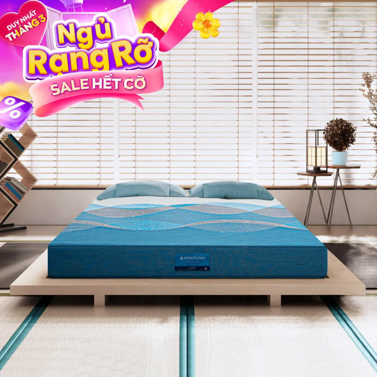 Nệm foam Nhật Bản Aeroflow Pride bảo vệ cột sống dày 22cm