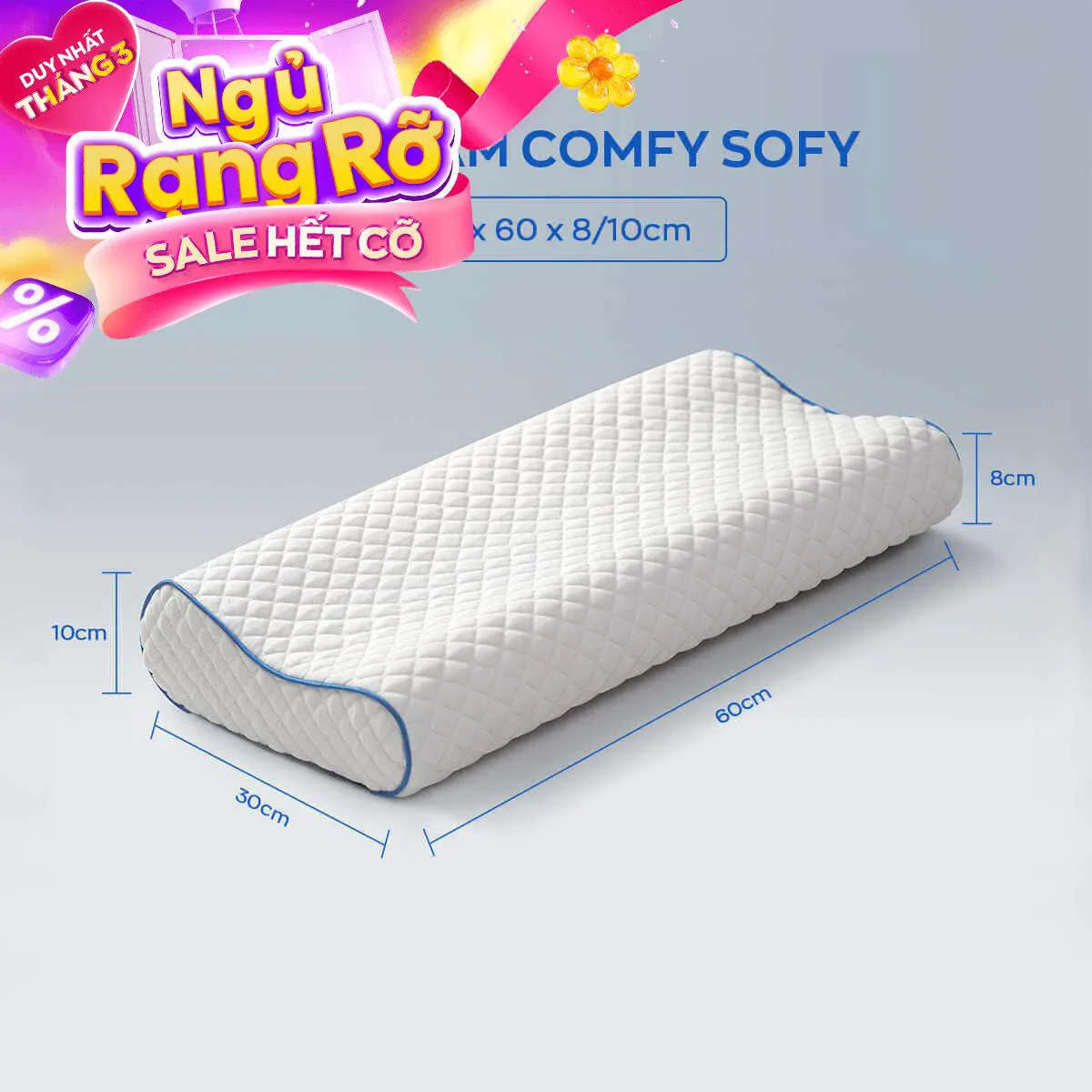 Gối foam Comfy Sofy công thái học