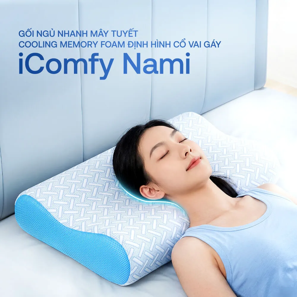 [BST Ngủ mát] Gối foam Comfy Nami ngủ nhanh mây tuyết, định hình cổ vai gáy