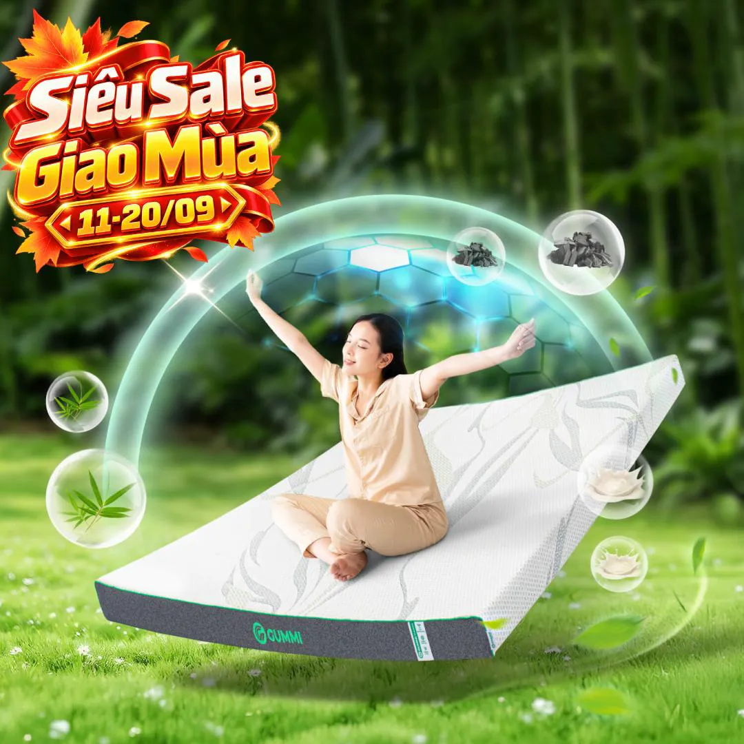 Nệm cao su thiên nhiên Gummi Premium detox giấc ngủ