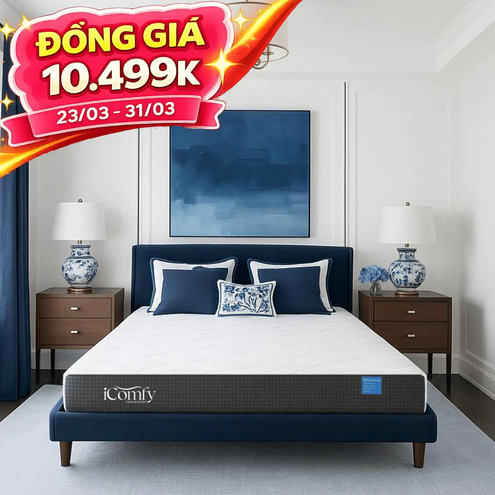 Nệm foam iComfy Coolax Plus nâng cấp điều hòa thân nhiệt dày 20cm