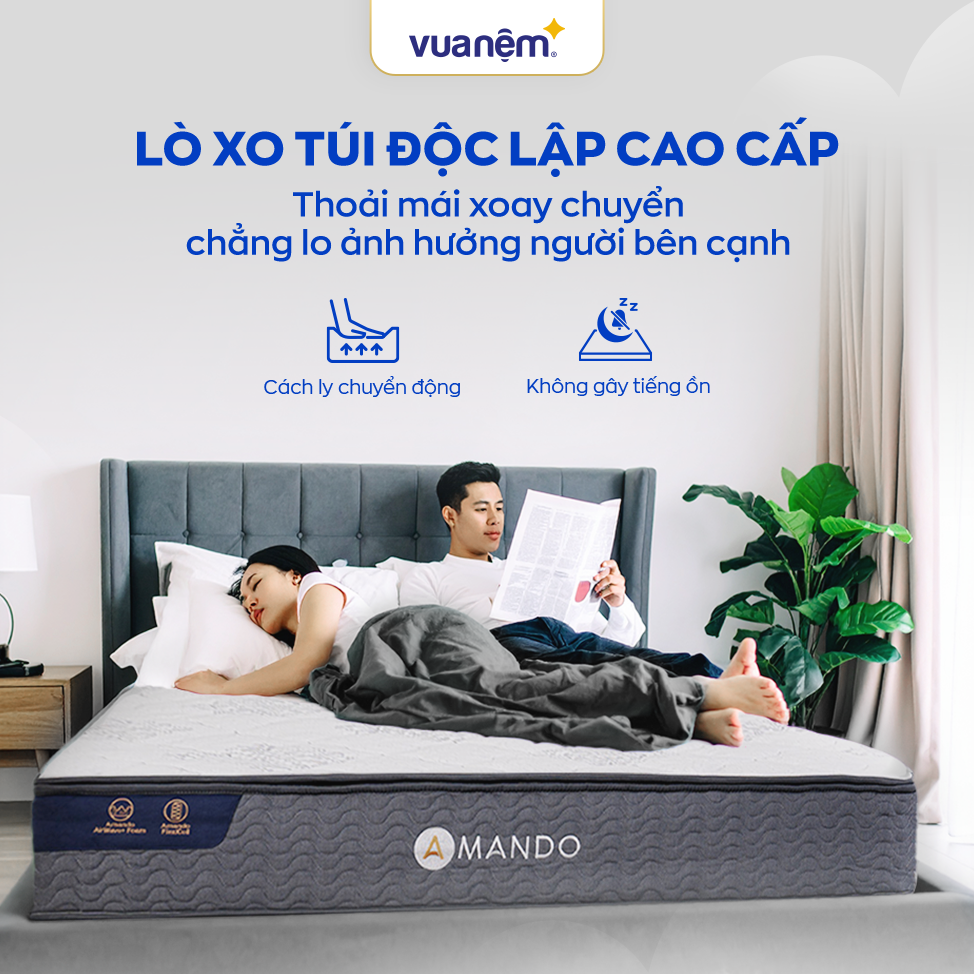 Nệm lò xo Amando Elite Original túi độc lập tiêu chuẩn khách sạn 5 sao