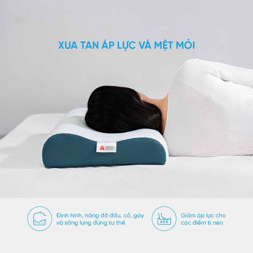Gối foam Aeroflow Icool êm ái, lượn sóng, làm mát, hạn chế hầm bí