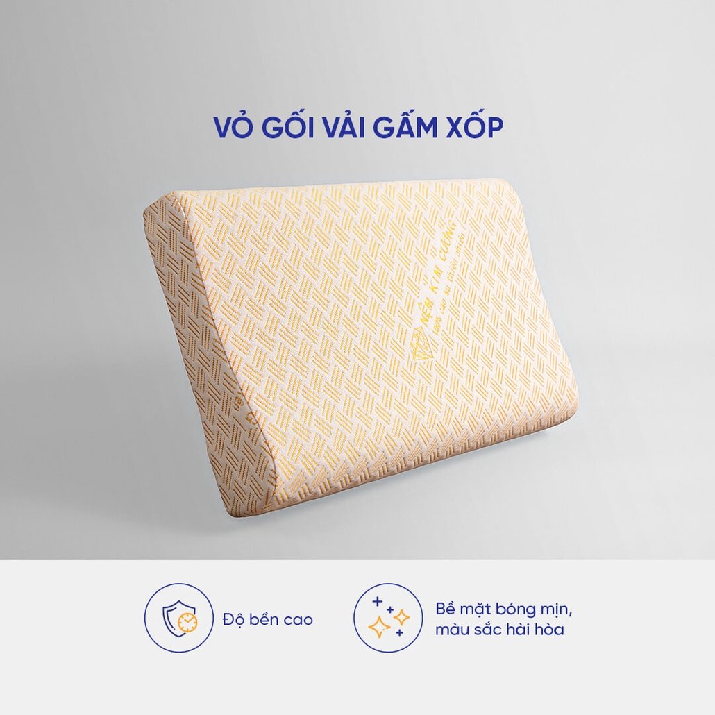 Gối Cao Su Kim Cương Lượn Sóng A êm ái, không hầm bí, nâng đỡ cổ vai gáy