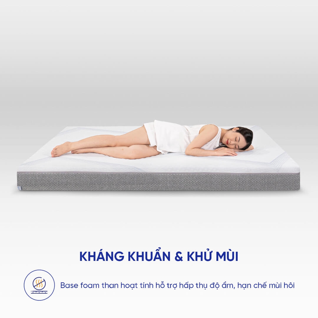 Nệm foam cân bằng trọng lực Comfy Cloud 3.0 nâng đỡ 5 vùng, điều hòa thân nhiệt, kháng khuẩn
