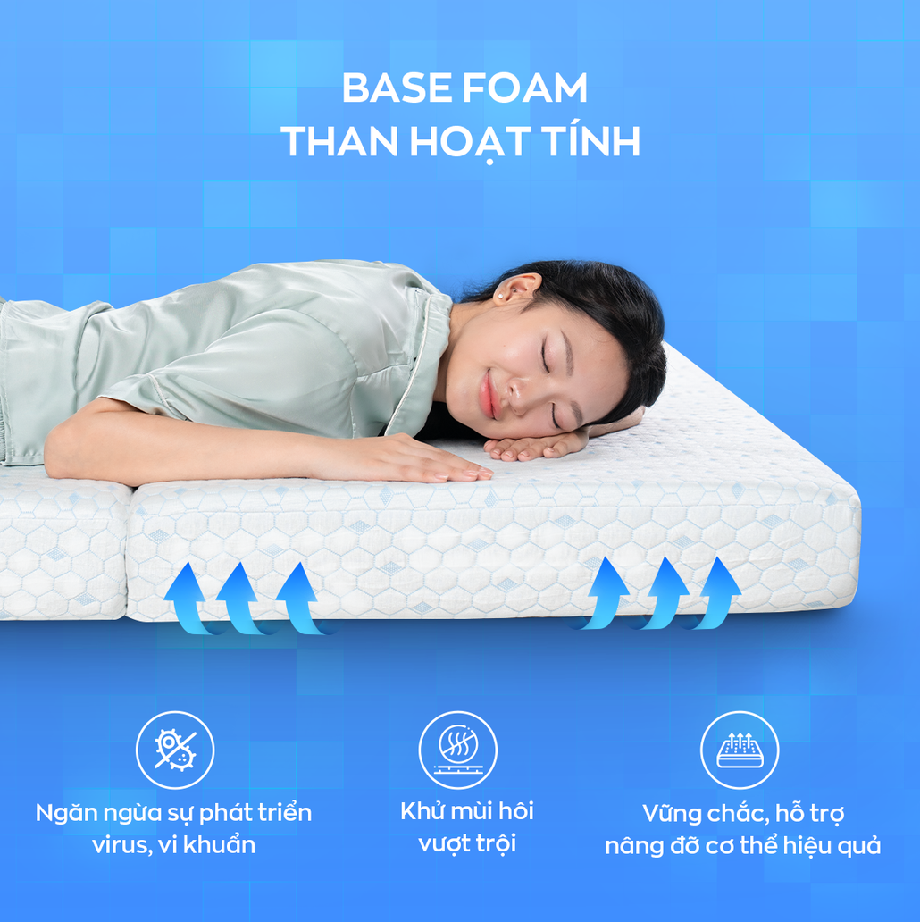 Base foam than hoạt tính ngăn ngừa vi khuẩn nấm mốc