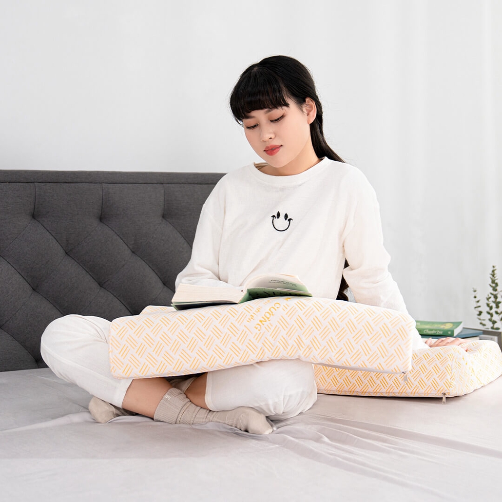 Gối cao su kim cương sóng B êm ái, thoáng khí, nâng đỡ cổ vai gáy