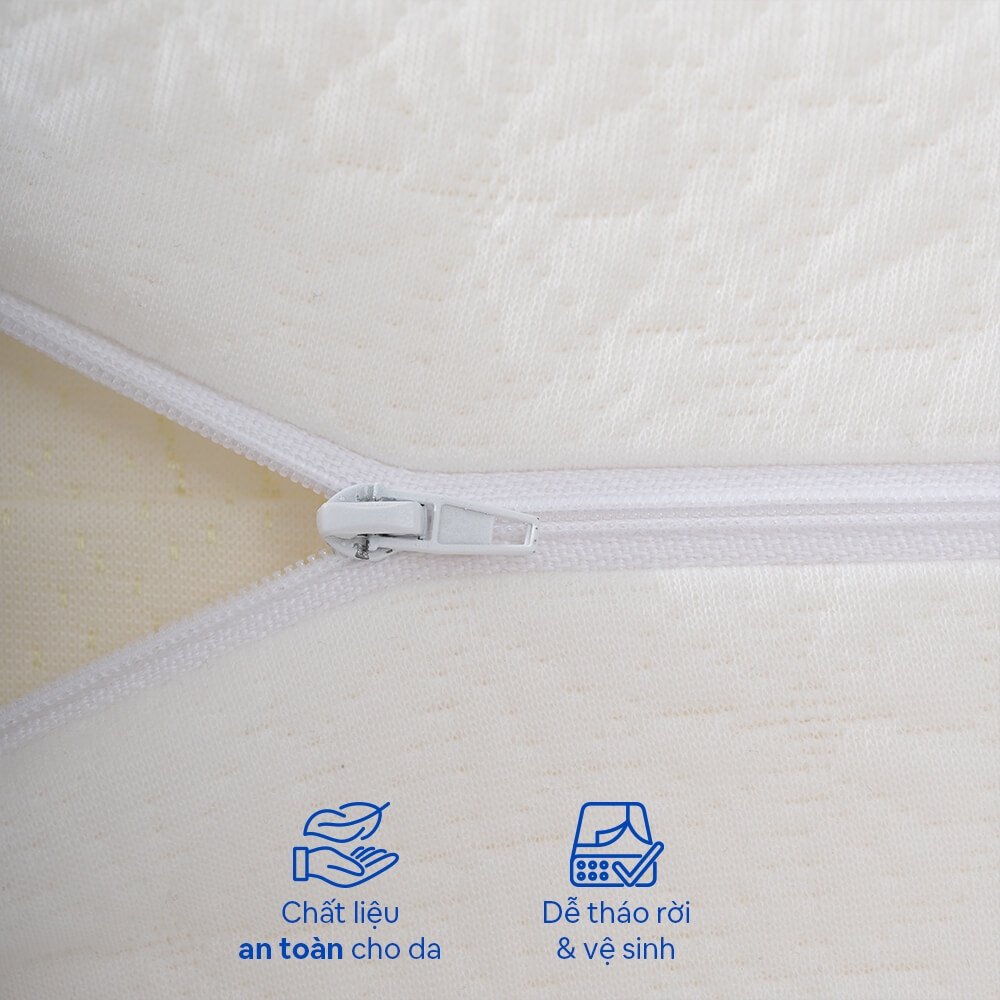 Gối foam công thái học Comfy Sofy thiết kế lượn sóng, ôm vai gáy, dễ vệ sinh, nâng đỡ mềm mại