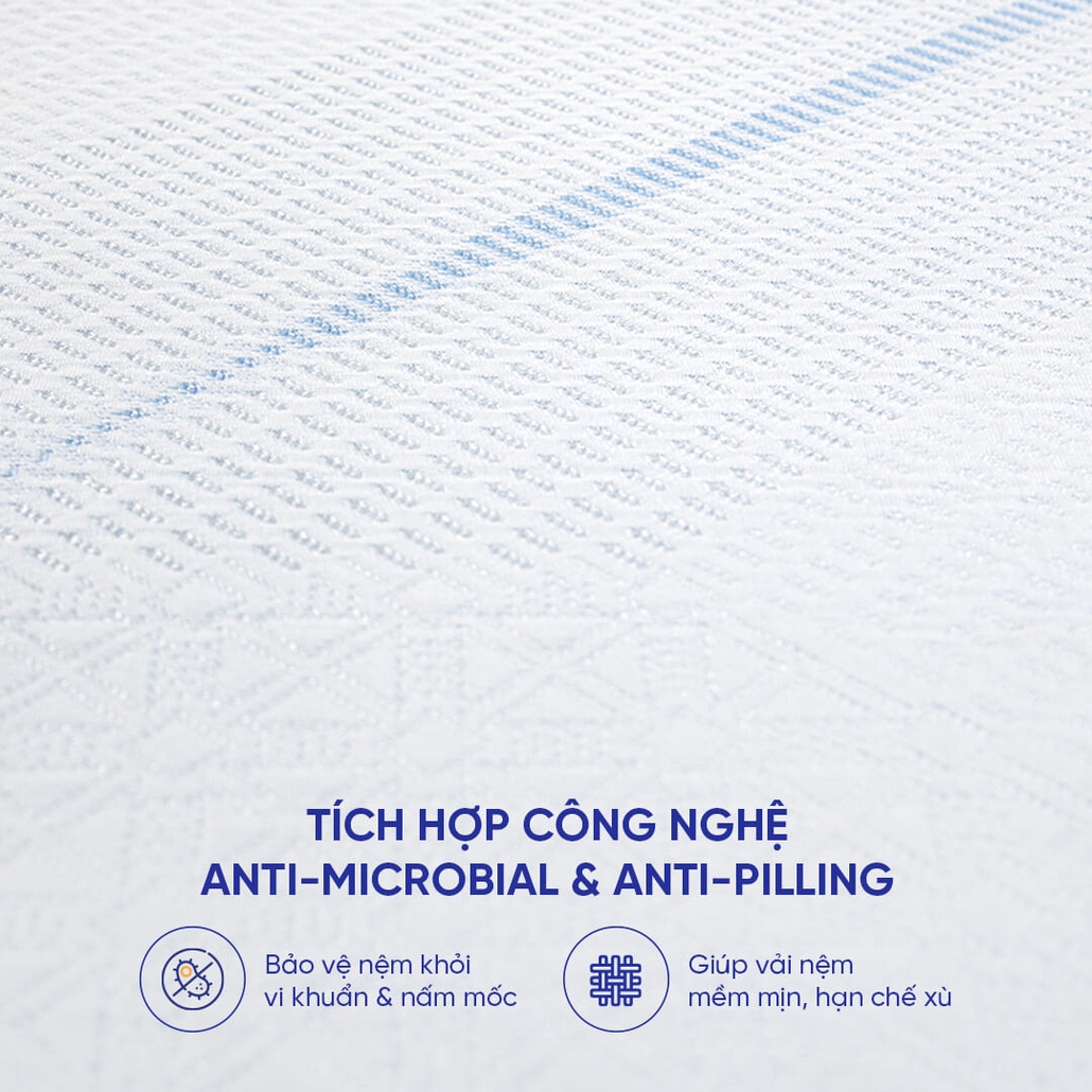 nệm foam comfy cloud 2.0 thoáng khí, điều hòa thân nhiệt, giảm nhức mỏi toàn thân