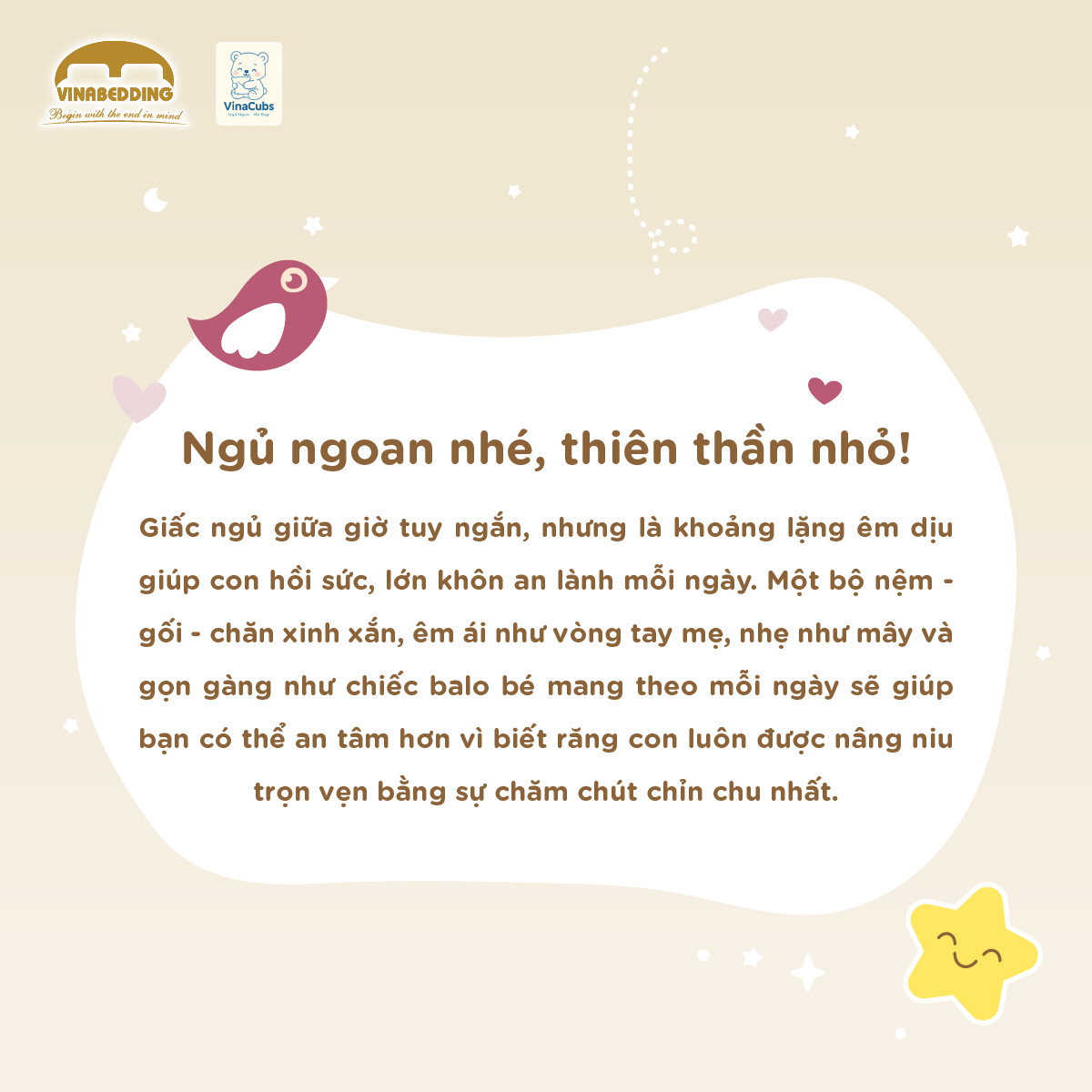 Bộ tấm trải Vinacubs Tencel Kid gọn nhẹ linh hoạt cho nhiều không gian ngủ