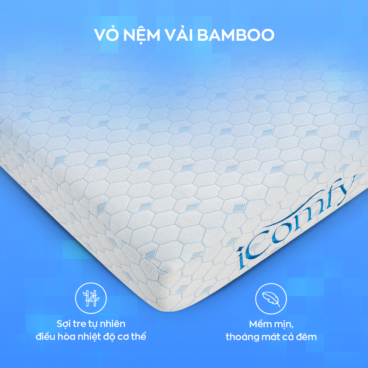 Vỏ áo nệm sợi tre Bamboo bảo vệ làn da nhạy cảm