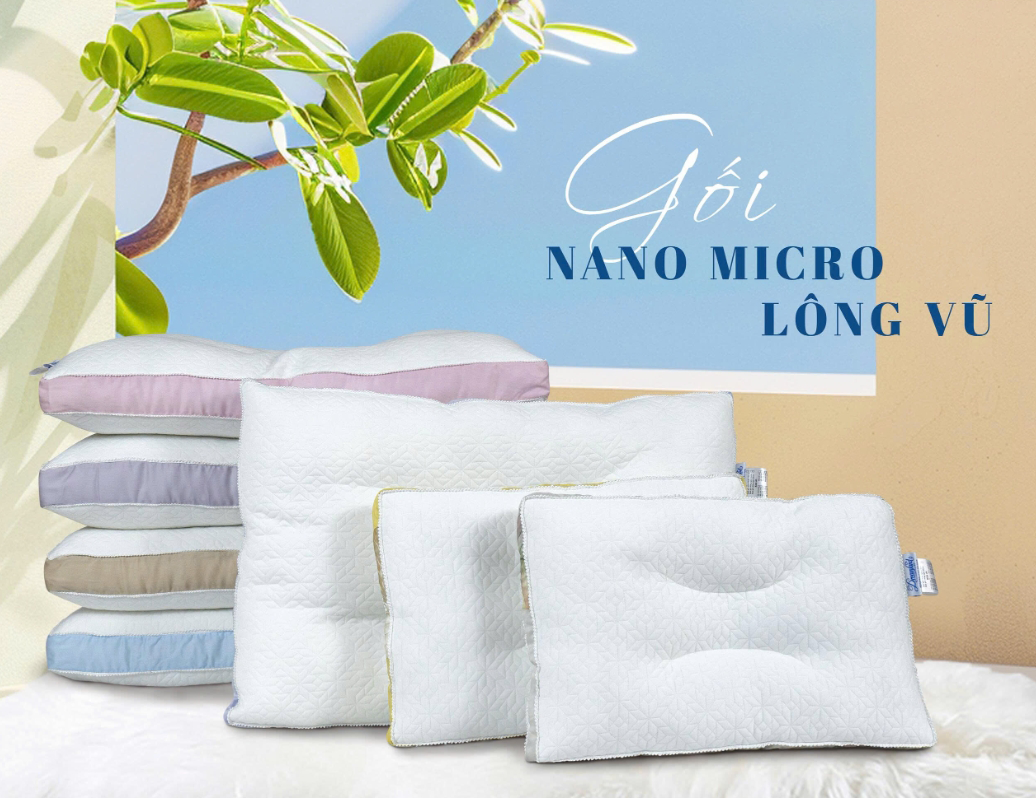 Gối bông Dreamland Nano Microfiber êm ái thoáng khí