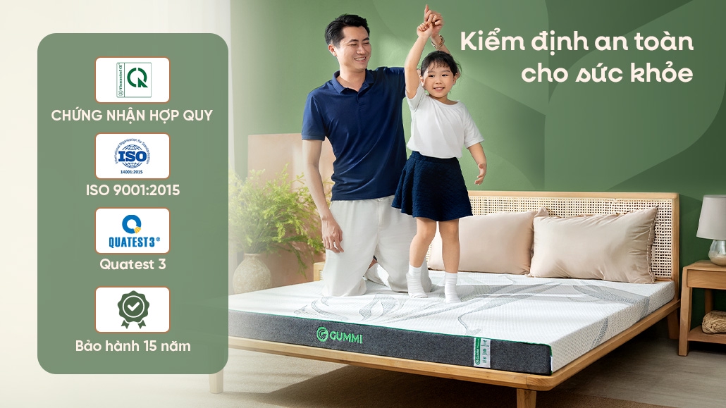 Nệm Gummi Premium kiểm định nghiêm ngặt