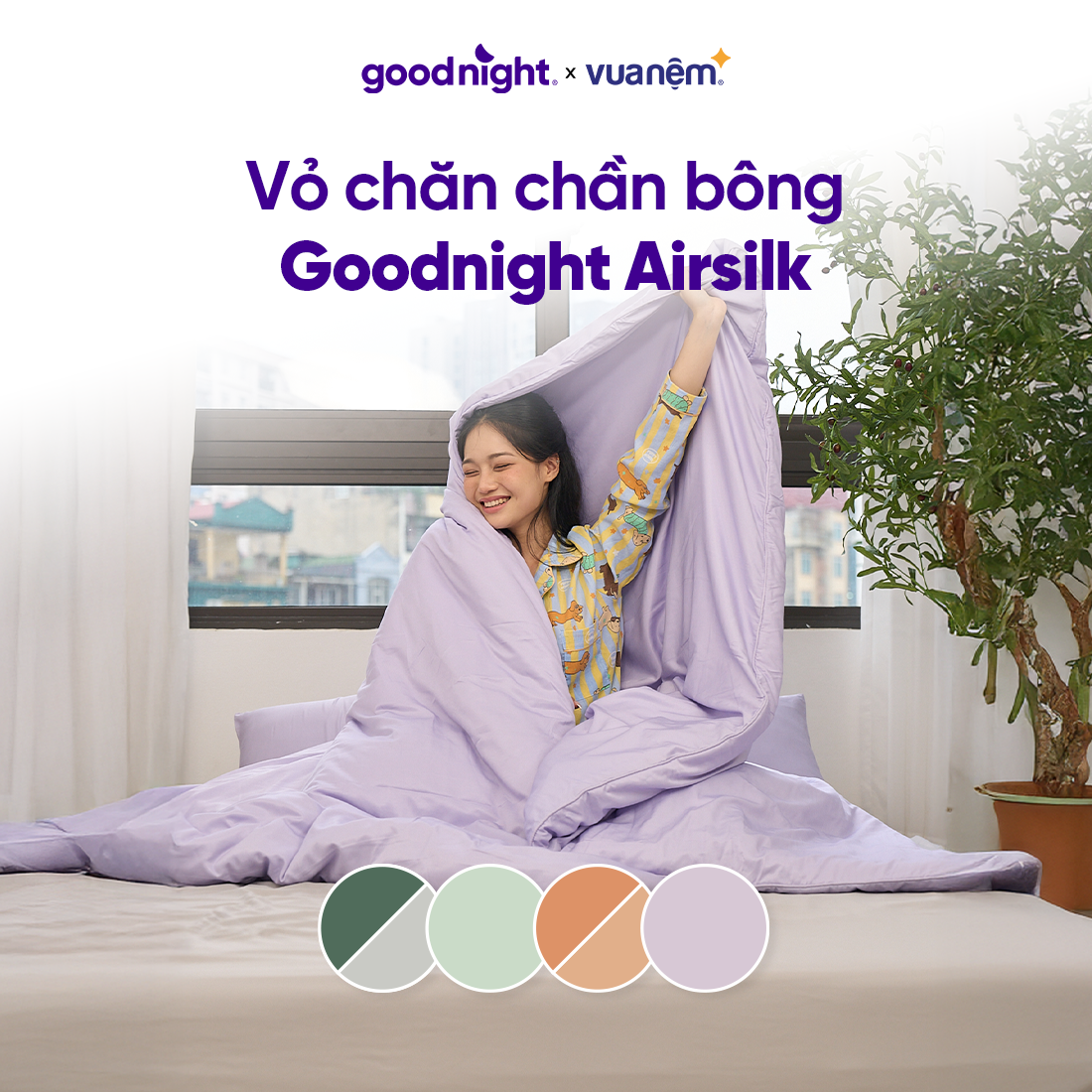 Vỏ chăn chần bông Goodnight Airsilk