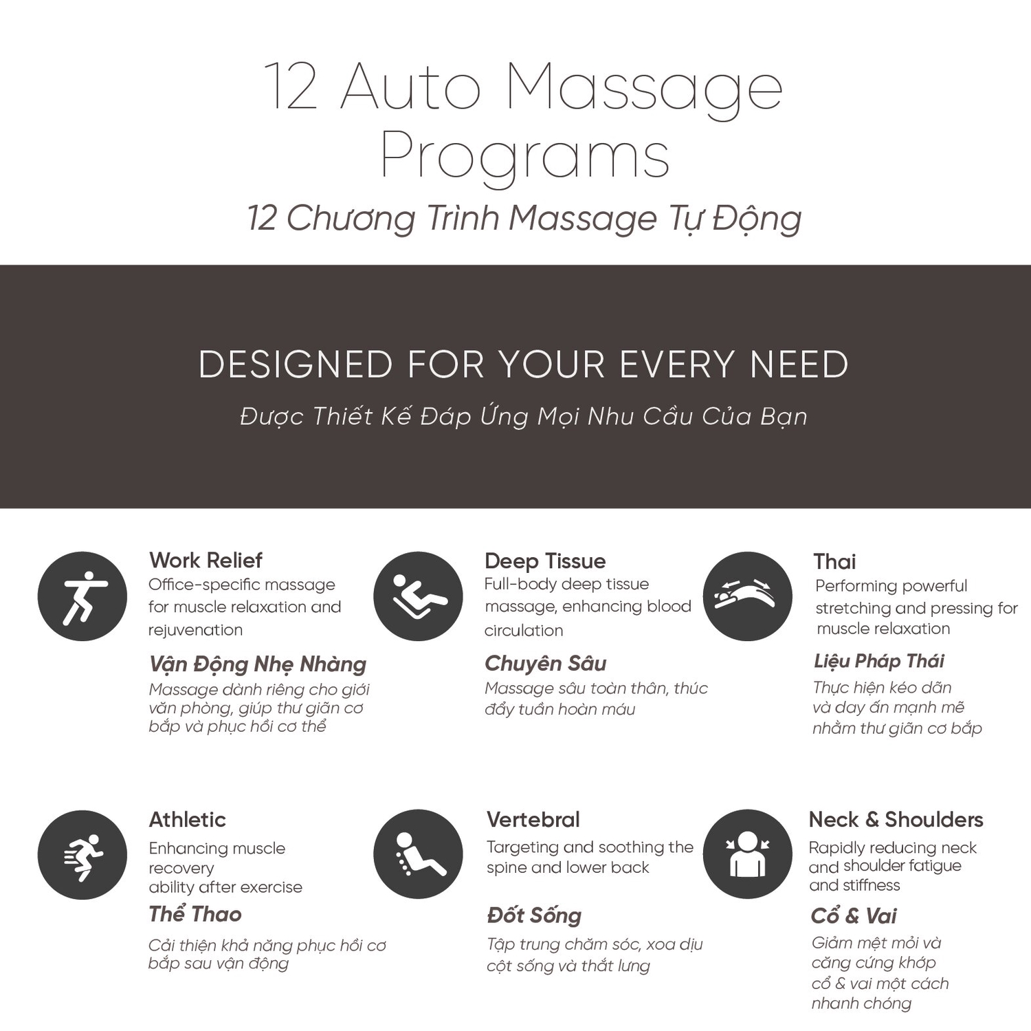 Ghế massage Ogawa Vogue-X giảm đau nhức cơ bắp, giải phóng các điểm căng cơ