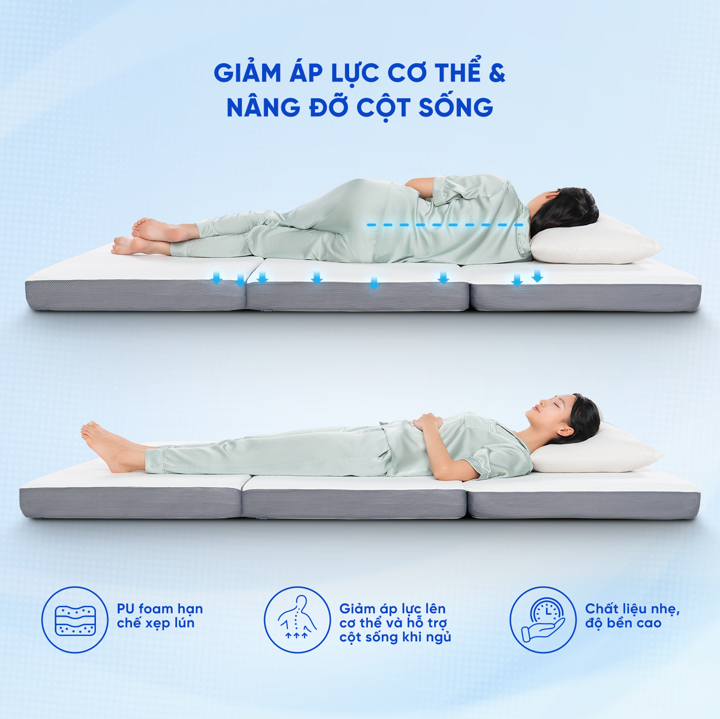 Foam nâng đỡ cột sống, giảm áp lực cơ thể