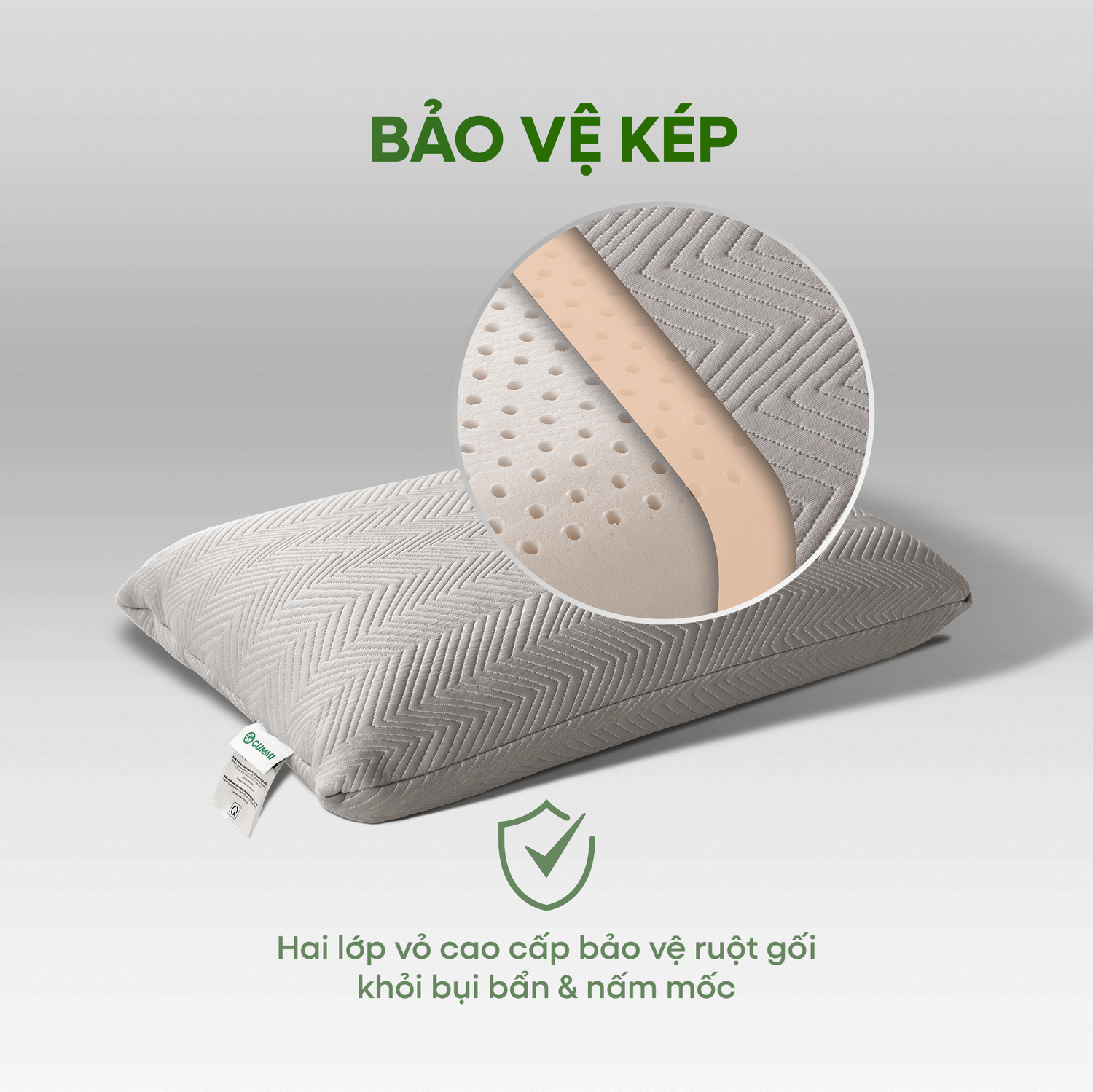 Vỏ áo 2 lớp gối Gummi Ovalux