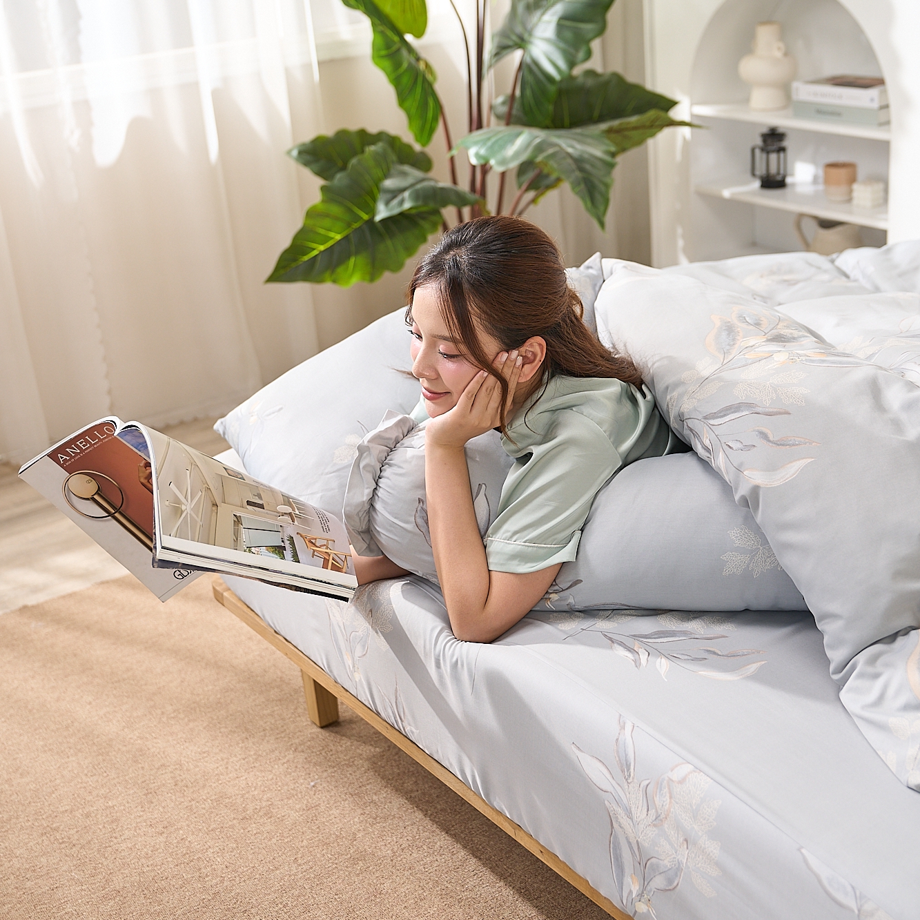  Bộ ga chun sợi gỗ thiên nhiên Amando Aleena mềm mịn, thoáng khí