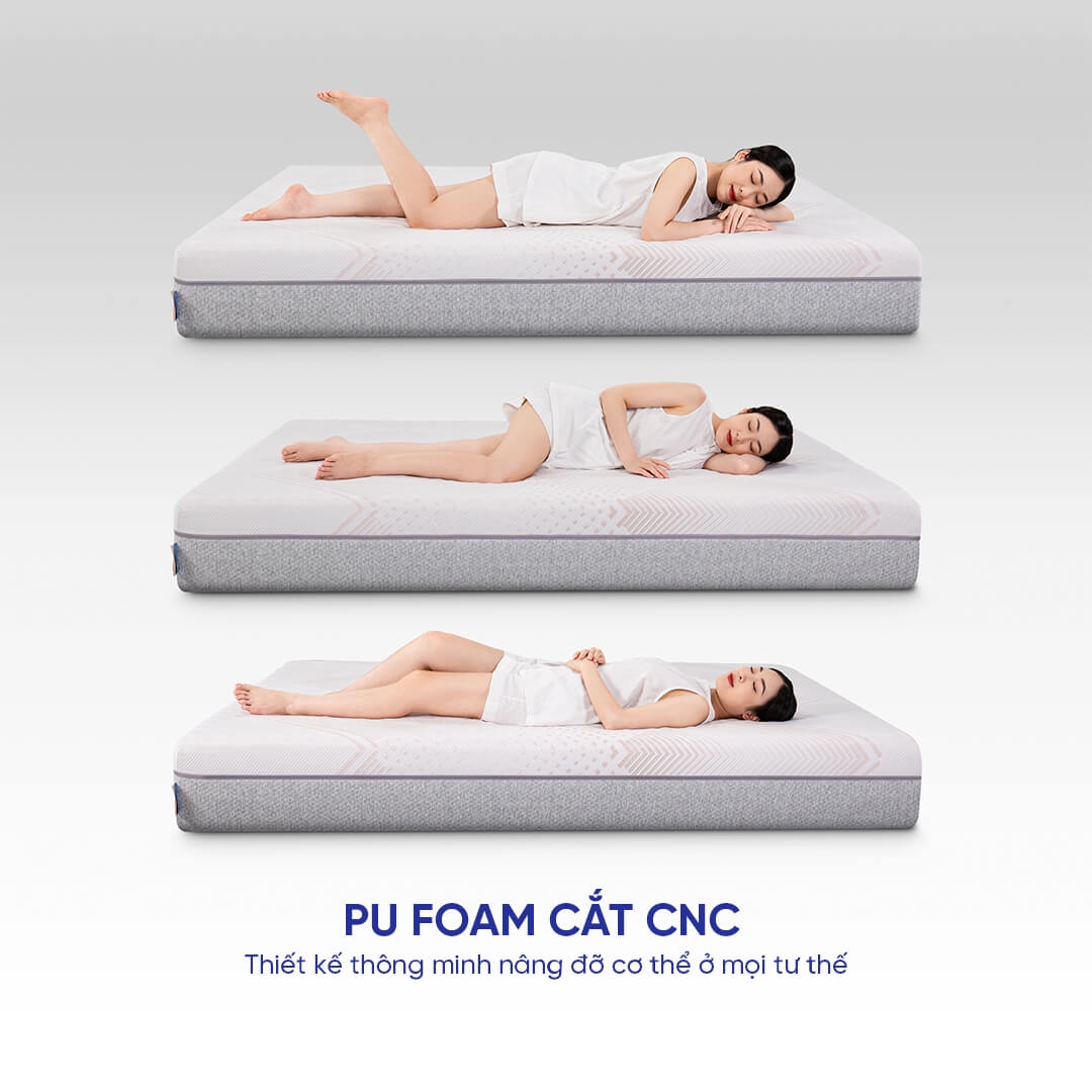 Nệm foam cao cấp tương thích toàn diện Comfy Lux 3.0 làm mát, chống nóng lưng