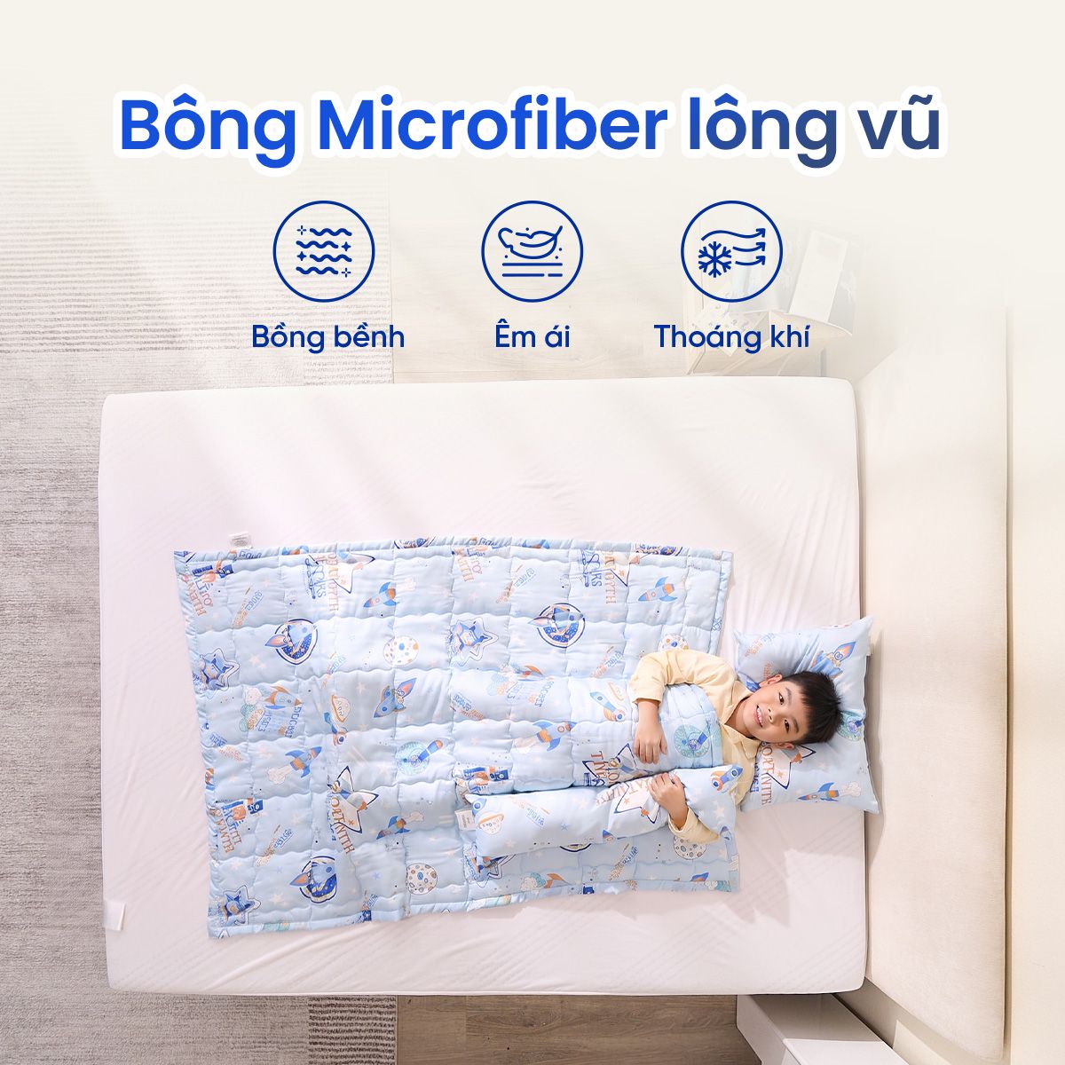 Bông Microfiber lông vũ mềm mại và bồng bềnh