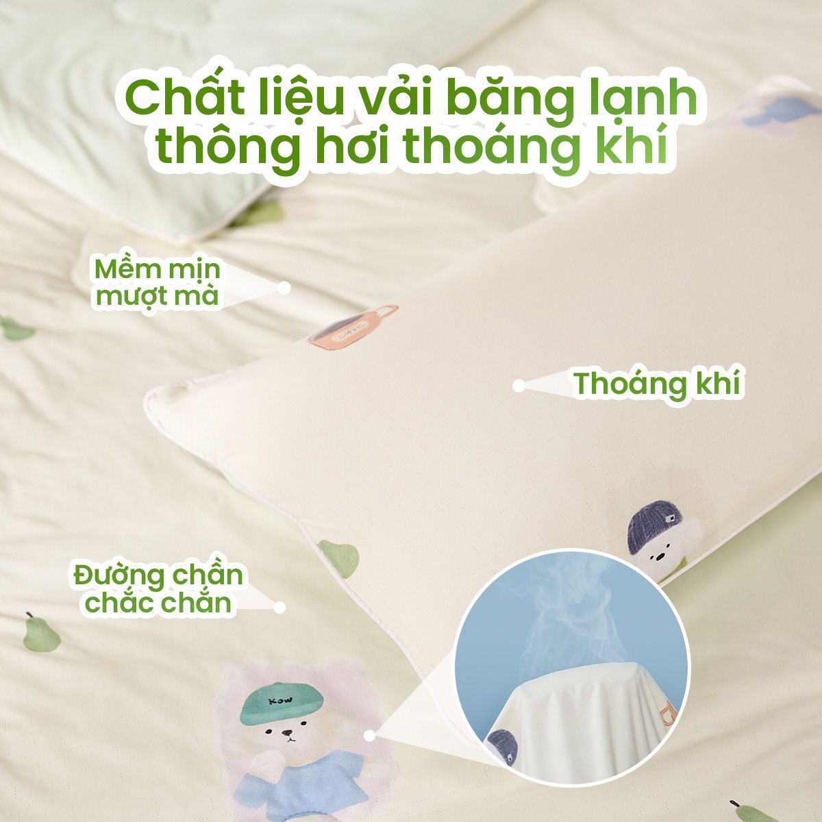 Vải băng lạnh thông hơi thoáng khí của Nunu Petit IceBear