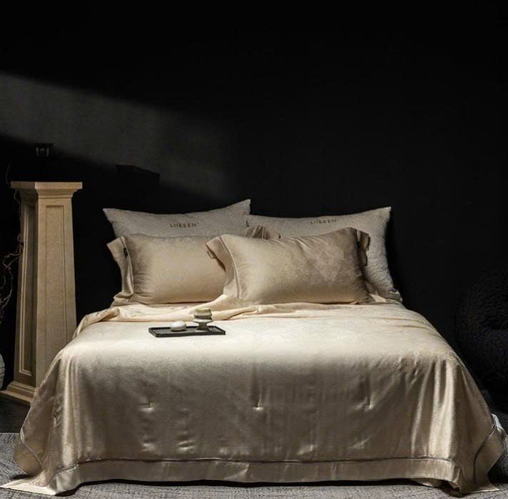 Hai màu Hồng và Champagne của bộ chăn ga Liiesen Lụa Tencel Tơ Tằm Luxury